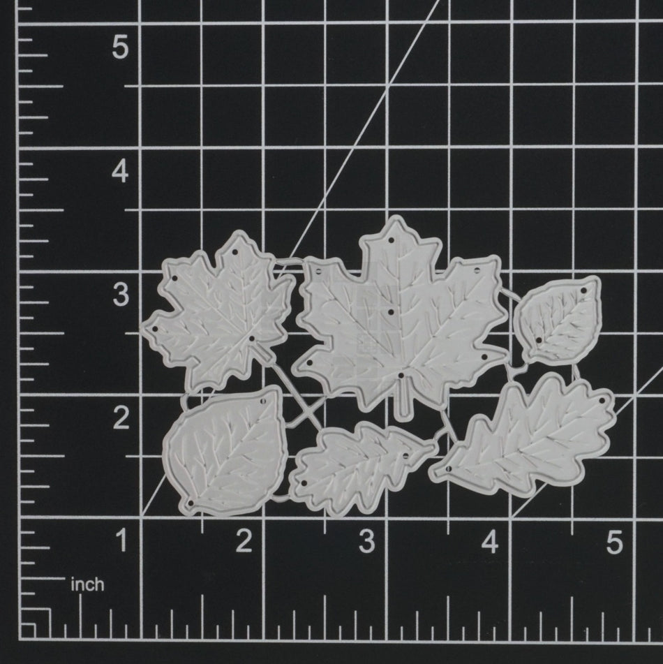 Fall Leaves 6-Piece Metal Cutting Die Set, Maple, Oak & Birch