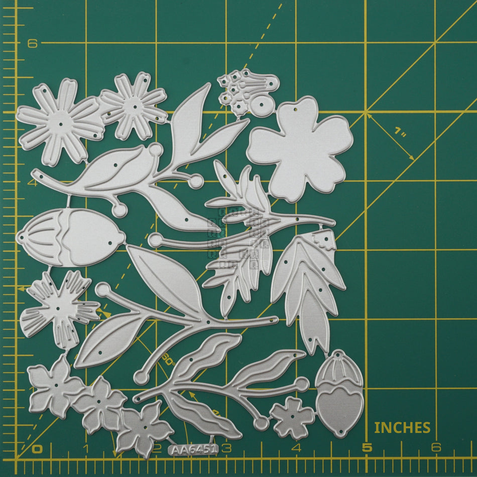 13-Piece Flowers, Buds, Stems and Leaves Metal Cutting Die Set