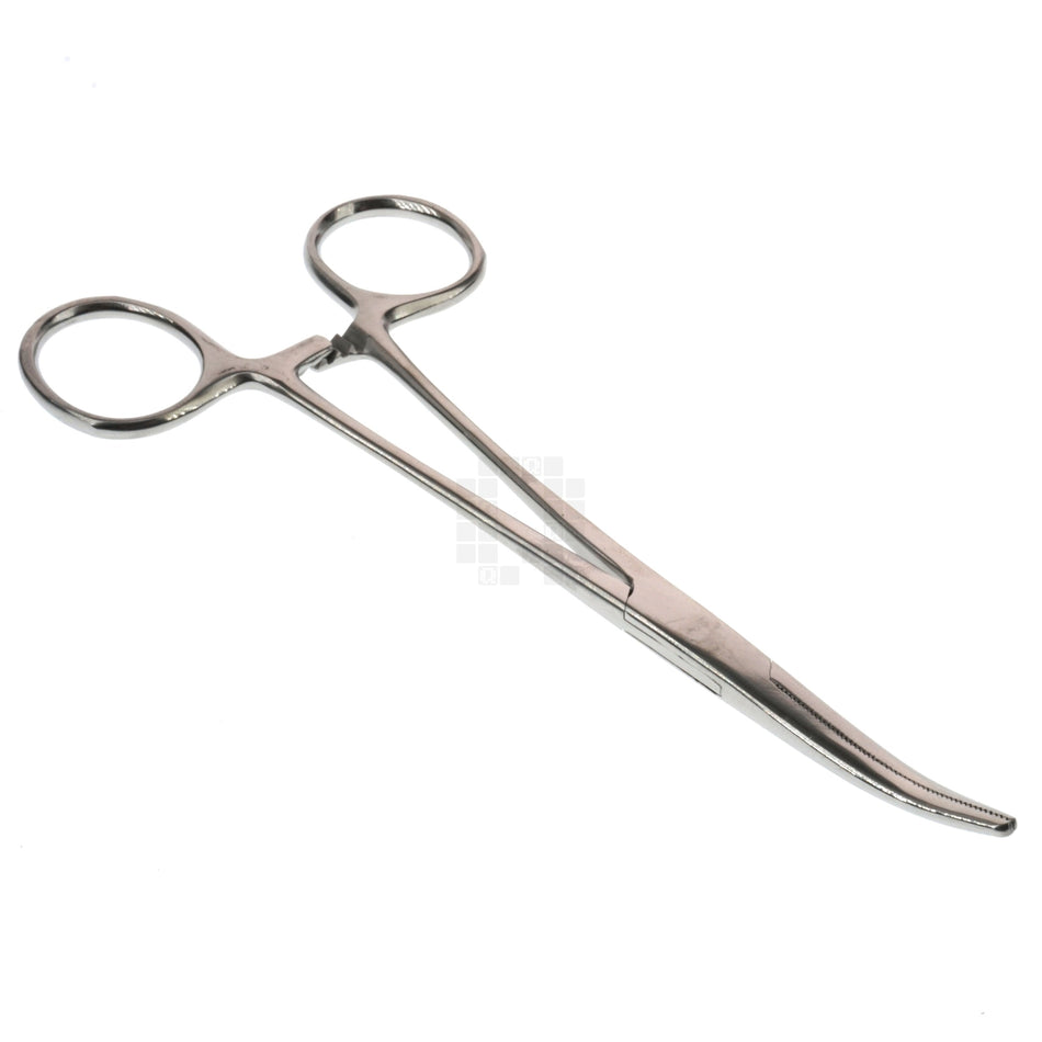 Locking Curved Tip Stainless Steel Forceps Hemostatic Clamp, 16cm, 0178-16CU