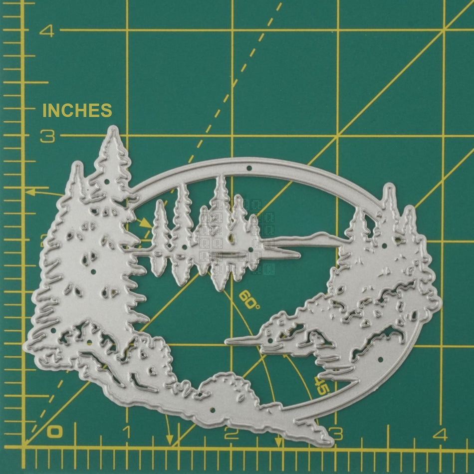 Lake in Woods Trees Forest Metal Cutting Die