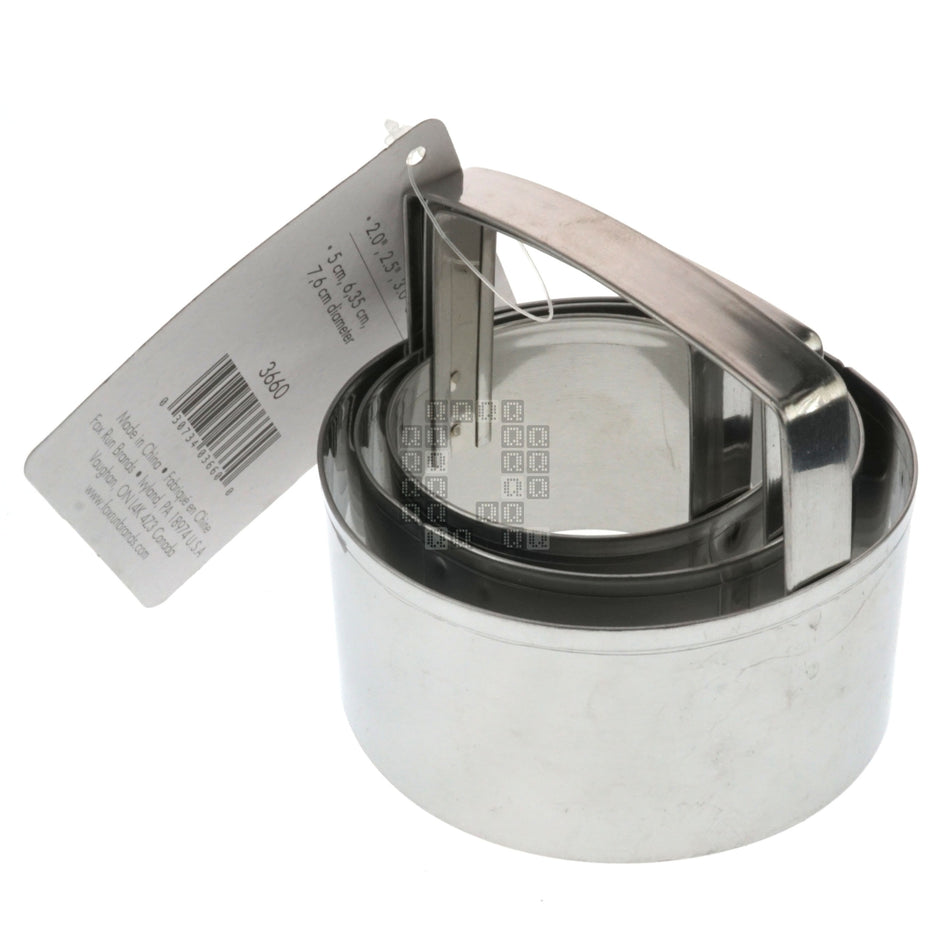 Fox Run Brands 3660 3-Piece Biscuit Cutter Set, 2.0", 2.5" & 3.0" Diameter