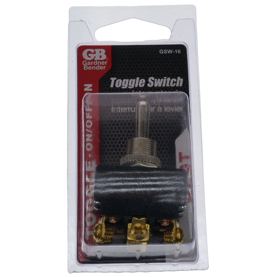 Gardner Bender GSW-16 DPDT Toggle Switch, 20A @ 125/10A @ 250V, Screw Terminals