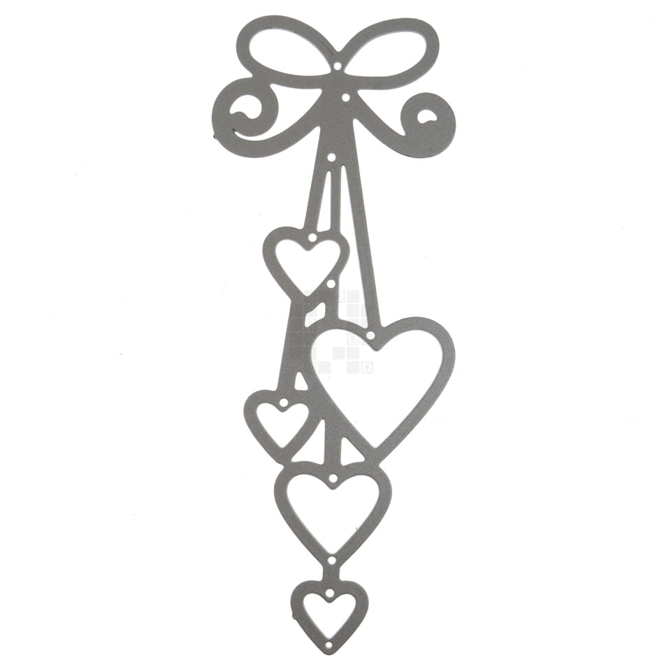 Hanging Heart Love Bow Tie Metal Cutting Die
