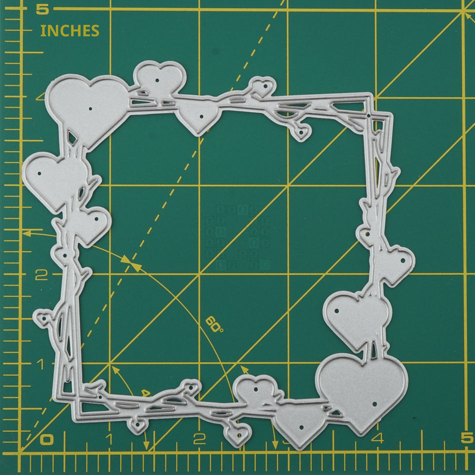 Square Entwined Hearts Frame Metal Cutting Die
