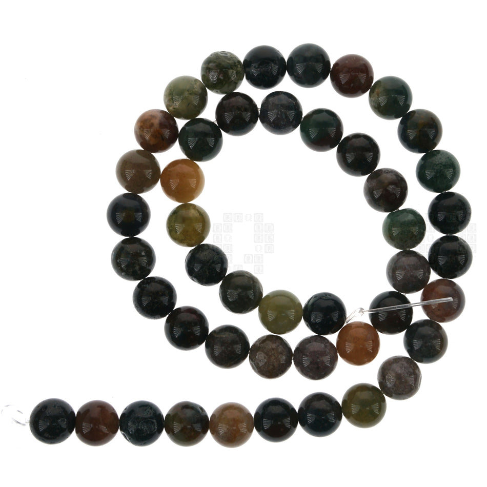 Indian Agate 8mm Natural Round Beads, 45 Pieces
