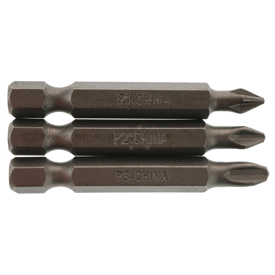 Irwin Industrial Tools IWAF22PH123 PH1/PH2/PH3 #1/#2/#3 Phillips Bit Tips, 2" Length