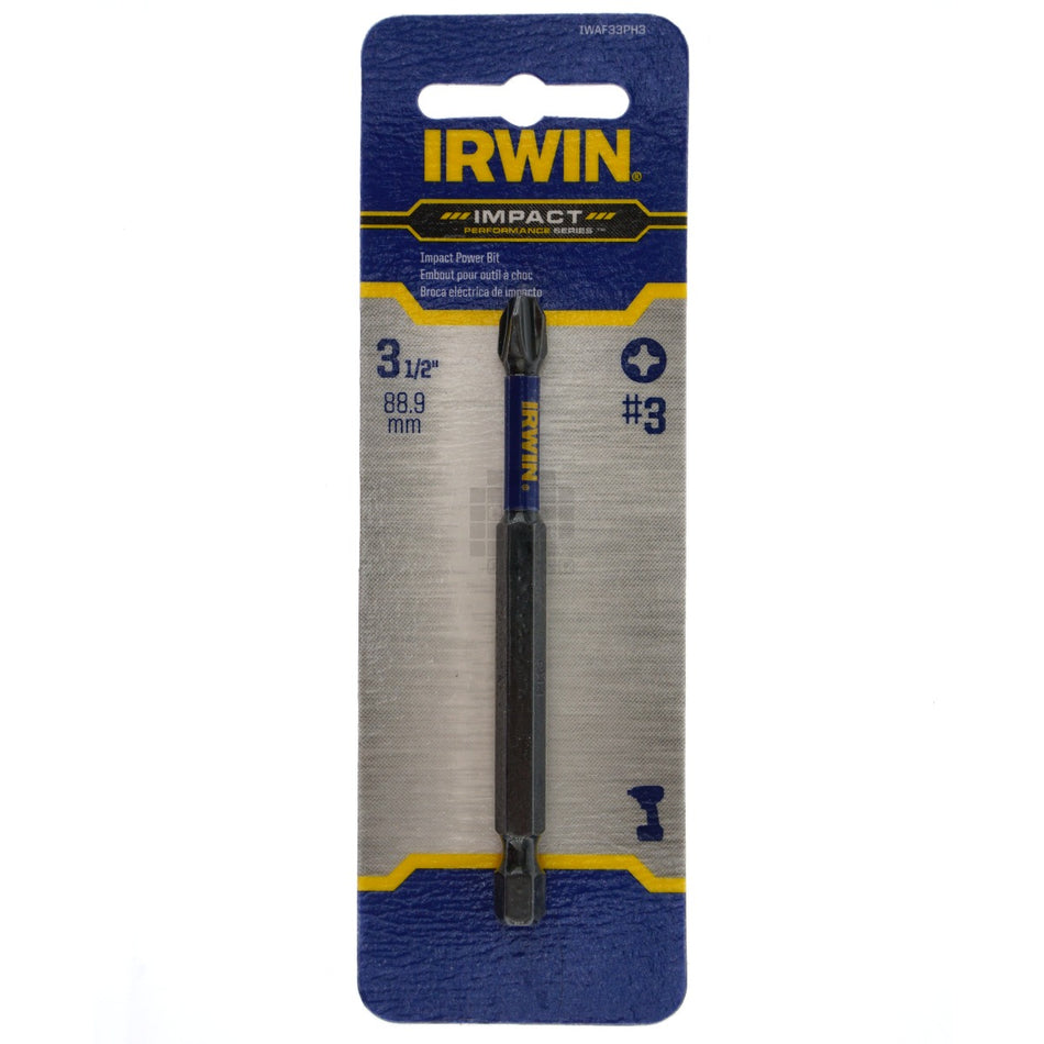 Irwin IWAF33PH3 #3 Phillips Impact Performance Series Power Bit, 3-1/2" Length