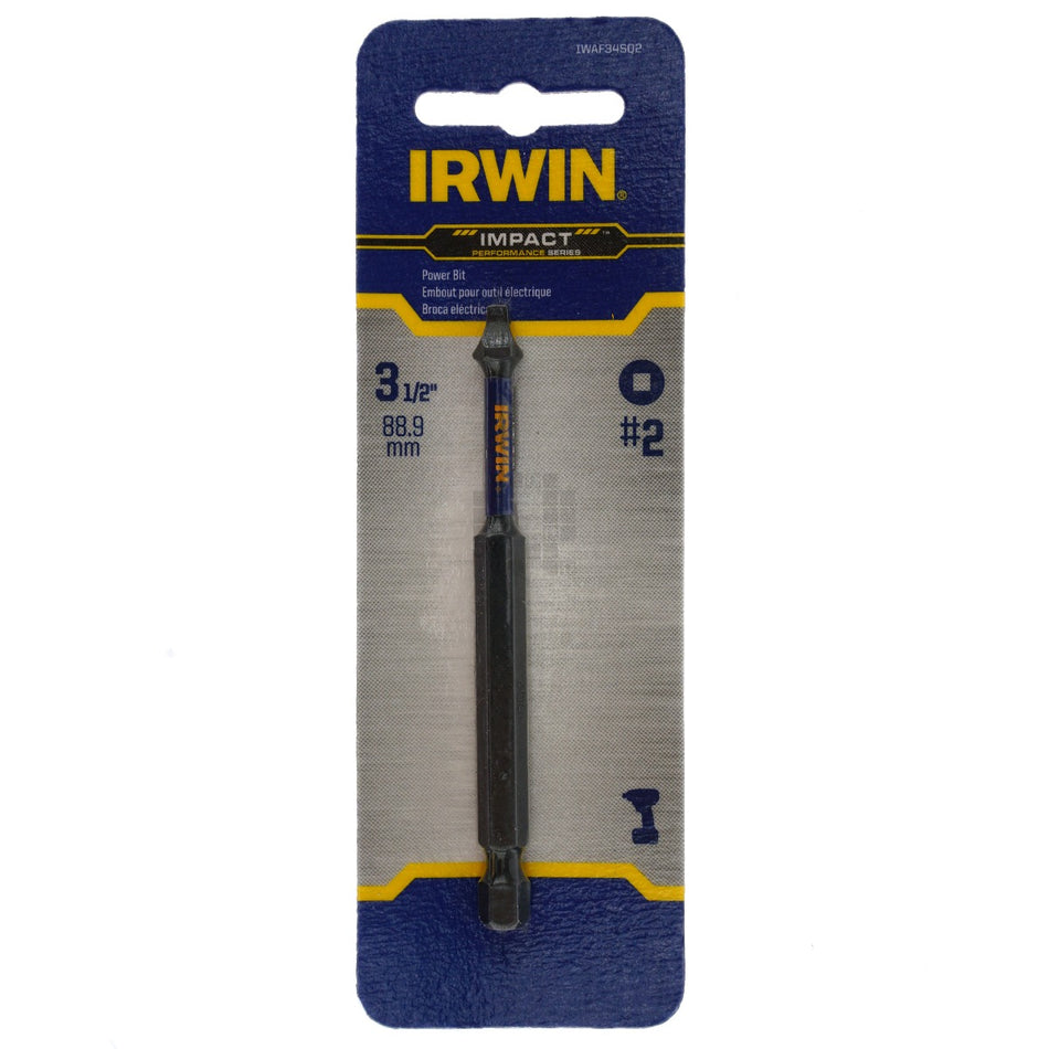 Irwin IWAF34SQ2 #2 Square Drive Impact Performance Series Power Bit, 3.5" Length