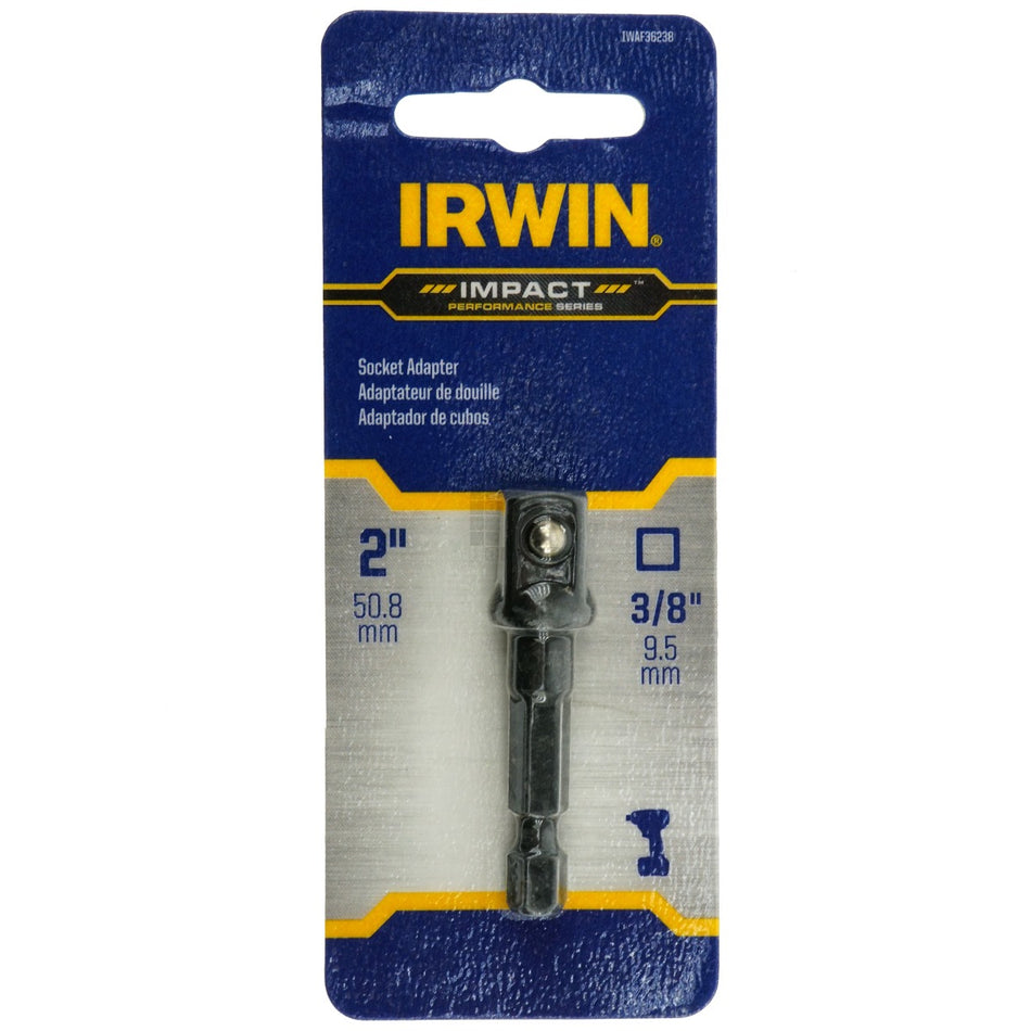 Irwin IWAF36238 1/4" to 3/8" Impact Socket Adapter, 2" Long
