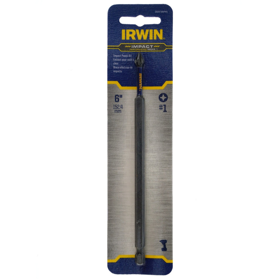 Irwin IWAF36PH1 #1 Phillips Impact Performance Series Power Bit, 6" Length