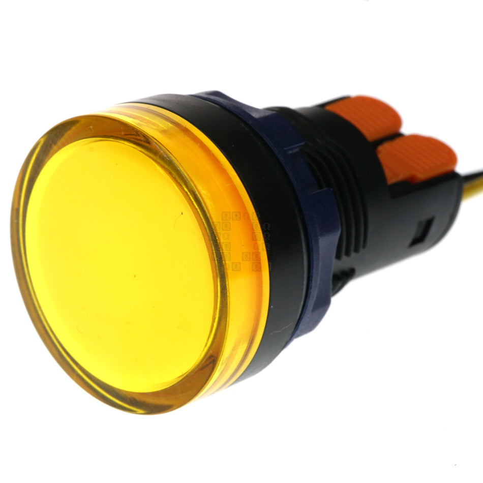 Lanboo 22mm Yellow Diffused Panel Mount LED Indicator Light, 9-24VAC/DC, IP68