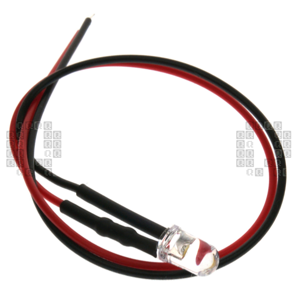 Pre-Wired / Leaded 5mm Light Emitting Diode (LED), White, 3-12VDC