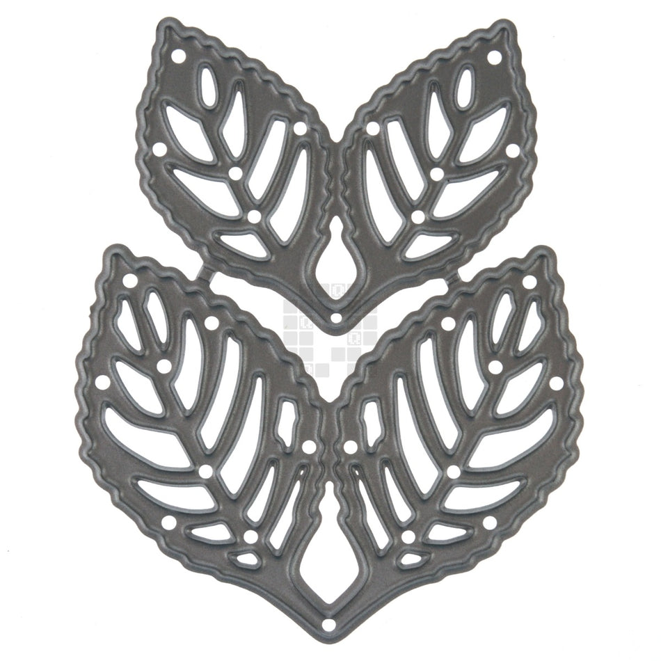 2 Leaf Sprig, 2 Piece Metal Cutting Die Set, Small Large Leaves