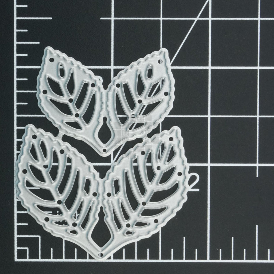 2 Leaf Sprig, 2 Piece Metal Cutting Die Set, Small Large Leaves