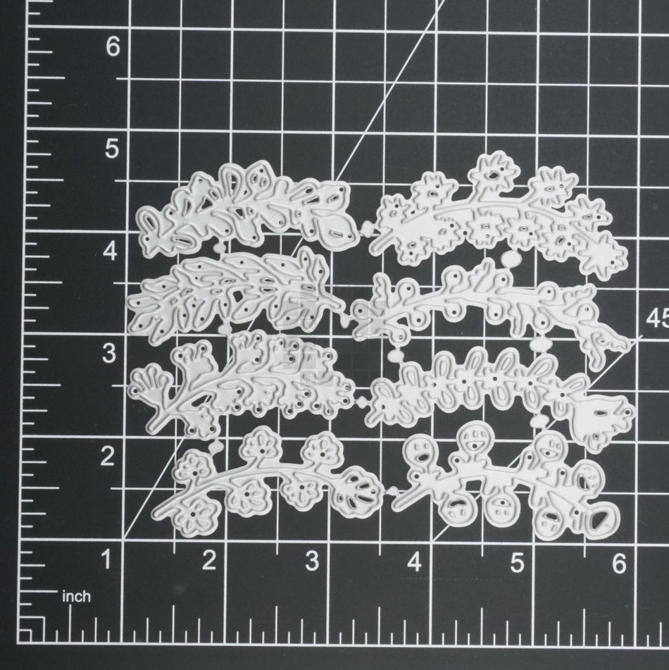 Short Leafy Vine Sprigs Metal Cutting Die Set (8 Pieces)