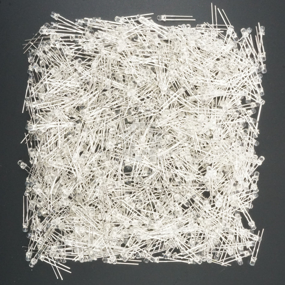 White 3mm LED, 1000 Pack