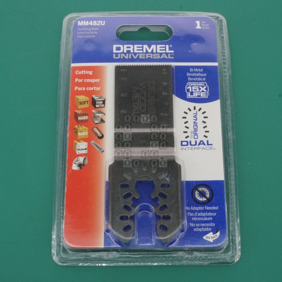 Dremel MM482U Dual Interface Flush Cutting Oscillating Blade, Bi-Metal