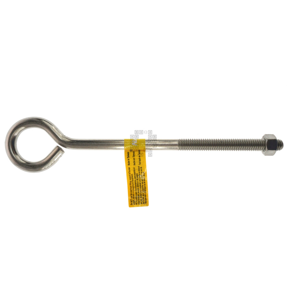 National Hardware N221-671 3/8"-16 x 8" Stainless Steel Screw Closed 1" Eye Bolt