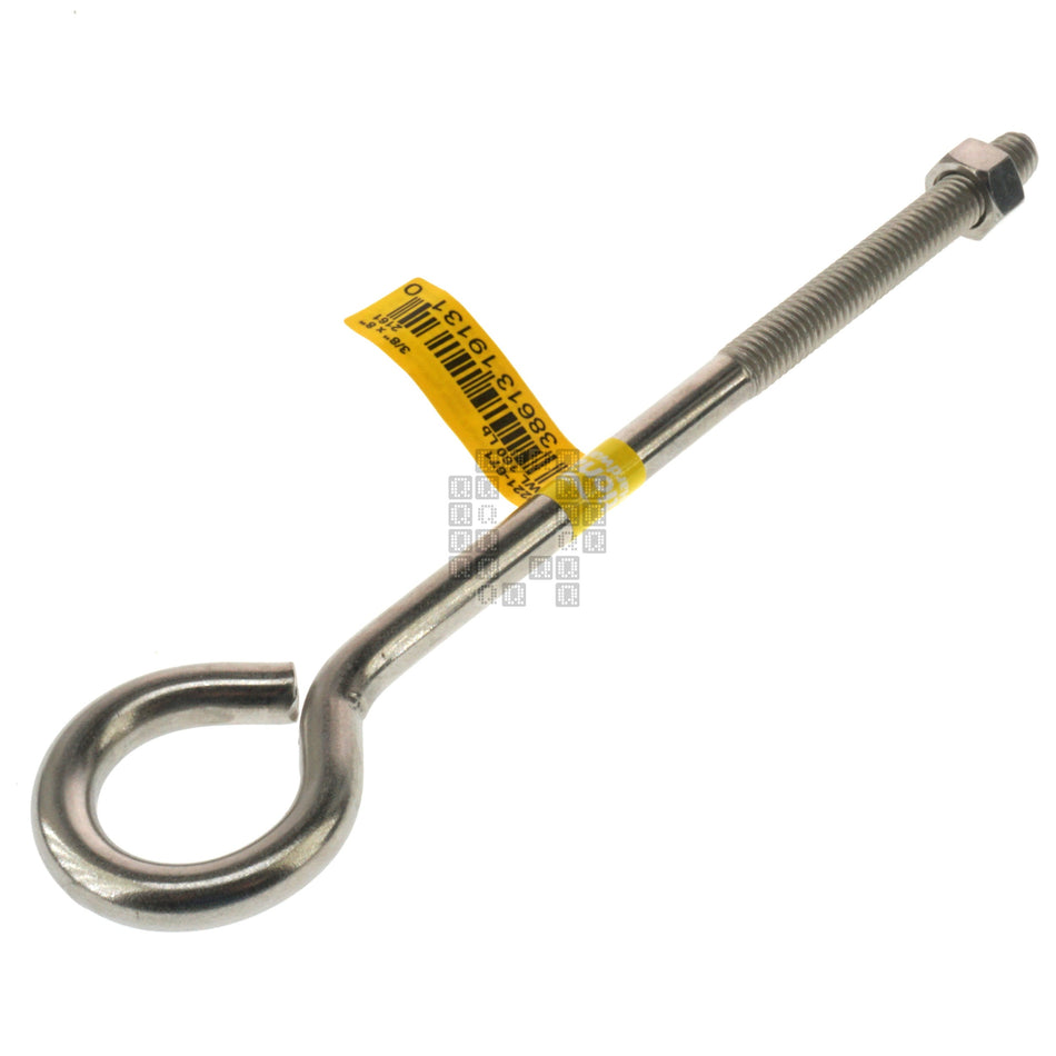 National Hardware N221-671 3/8"-16 x 8" Stainless Steel Screw Closed 1" Eye Bolt