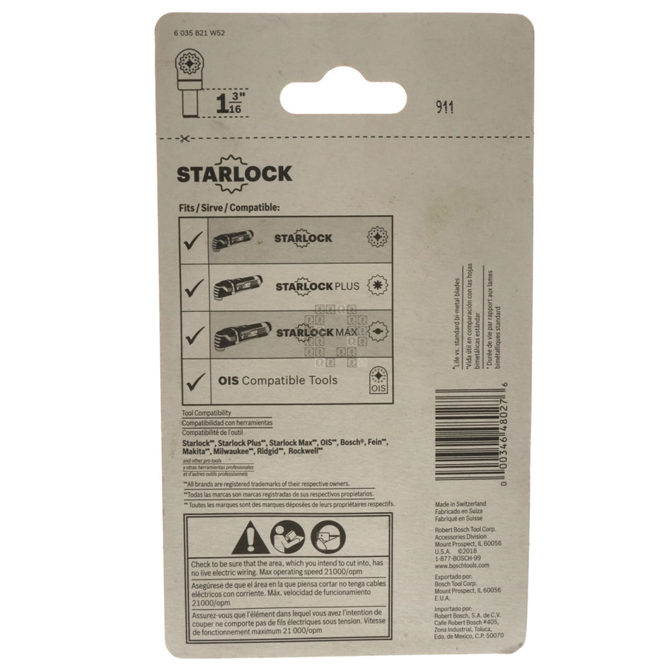 Bosch OSL034F Starlock Oscillating Blade, 3/4" Straight, Bi-Metal, All-Purpose