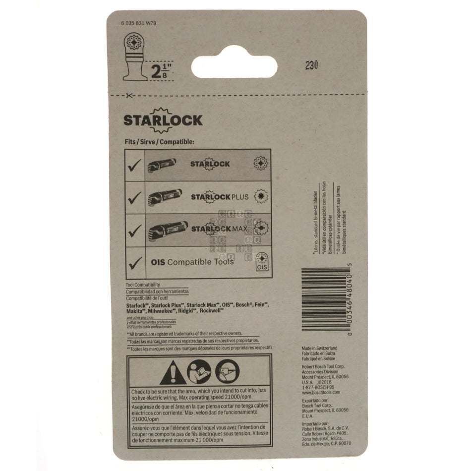 Bosch OSL212F 2608664839 Starlock Oscillating Blade, 2-1/2" Curved-TEC, Bi-Metal, All Purpose
