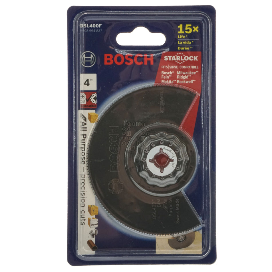 Bosch OSL400F 2608664837 All-Purpose Bi-Metal Oscillating Saw Blade, 4" Diameter