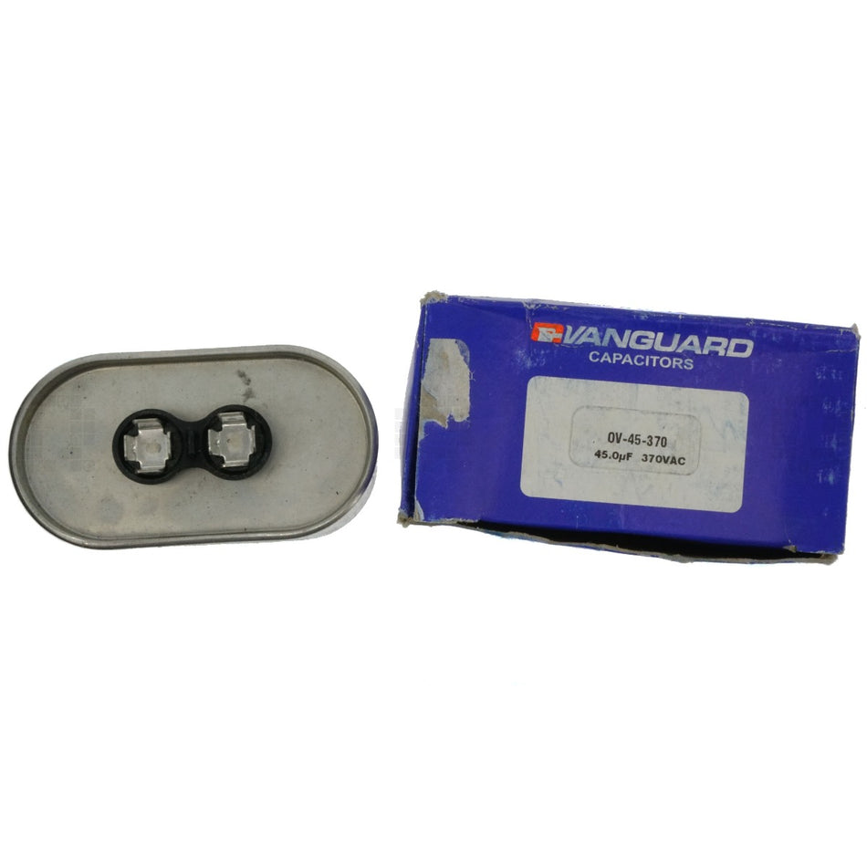 Vanguard OV-45-370 Electric Motor Oval Run Capacitor, 45 uF, 370VAC 50/60Hz