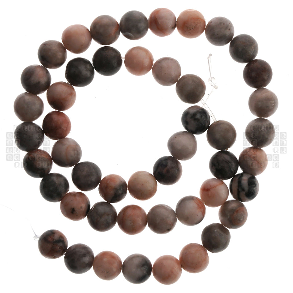 Pink Zebra Jasper 8mm Natural Round Beads, 45 Pieces