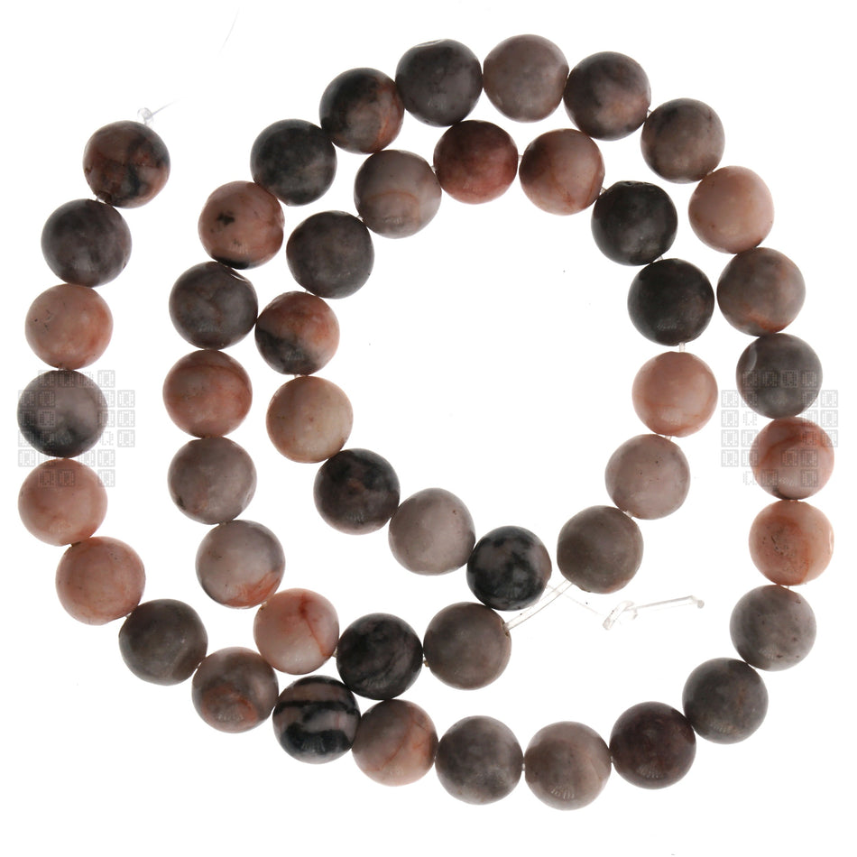 Pink Zebra Jasper 8mm Natural Round Beads, 45 Pieces
