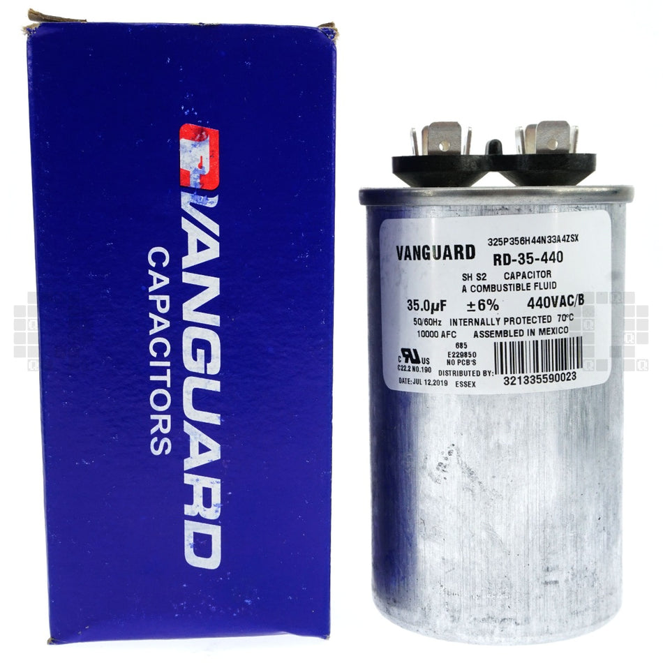 Vanguard RD-35-440 Electric Motor Run Capacitor, 35uF, 440 VAC 50-60Hz