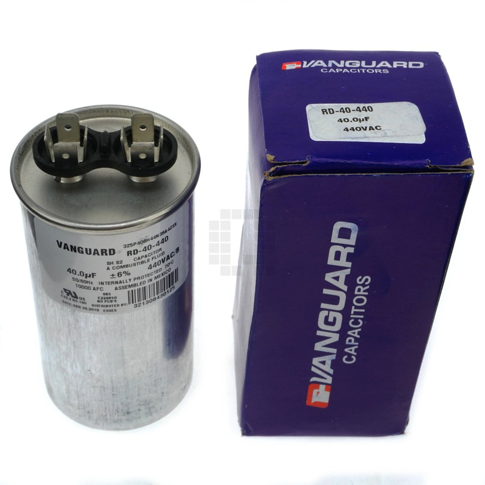 Vanguard RD-40-440 Run Capacitor, 40 uF 440VAC
