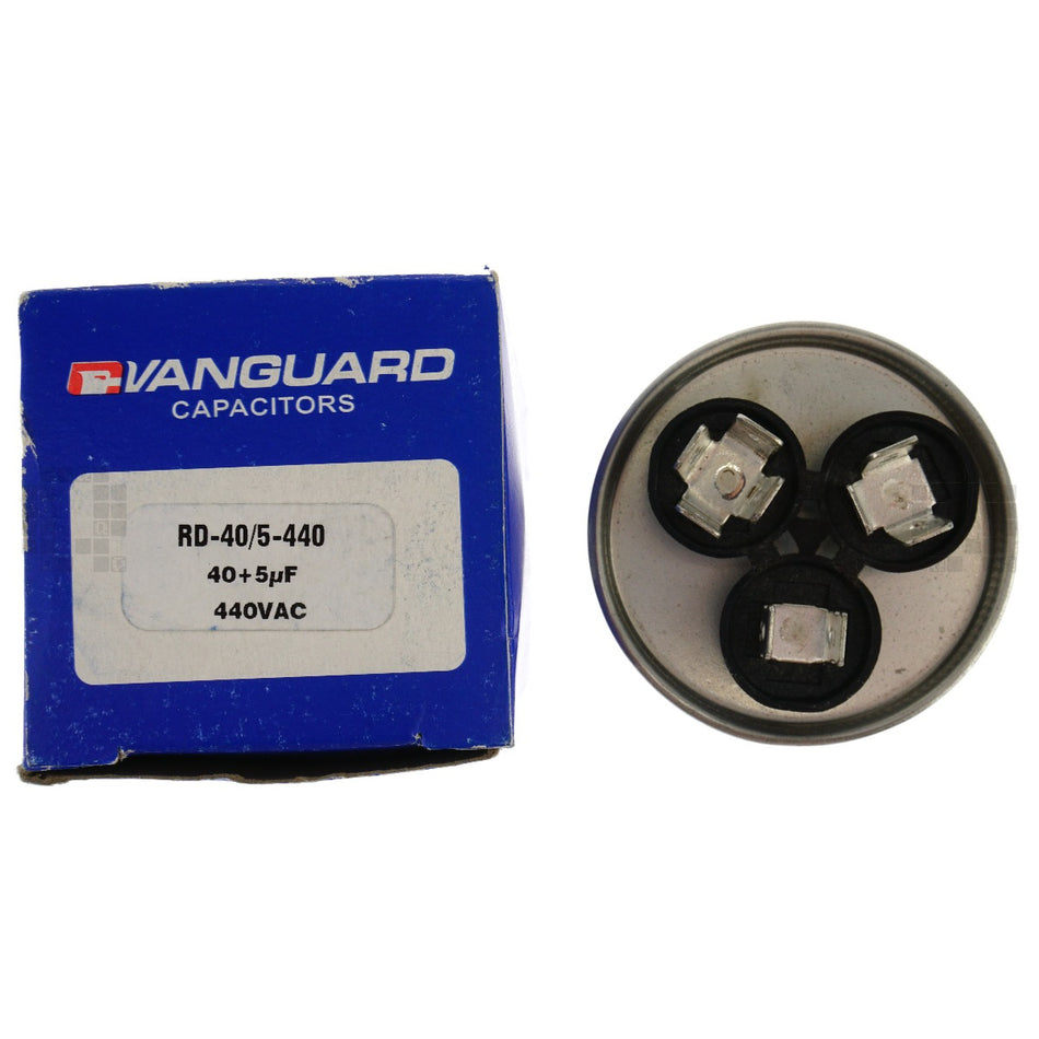Vanguard RD-40/5-440 Dual Electric Motor Run Capacitor, 40+5uF 440VAC 50/60Hz