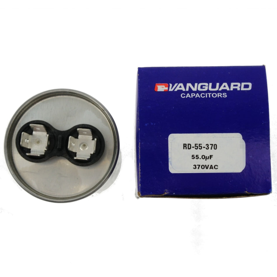 Vanguard RD-55-370 Electric Motor Run Capacitor, 55 uF, 370 VAC 50-60Hz