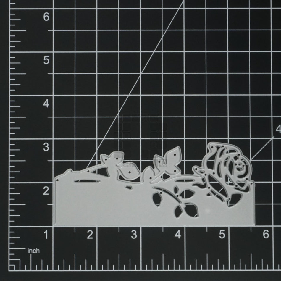 Single Stem Rose Edge Border Metal Cutting Die