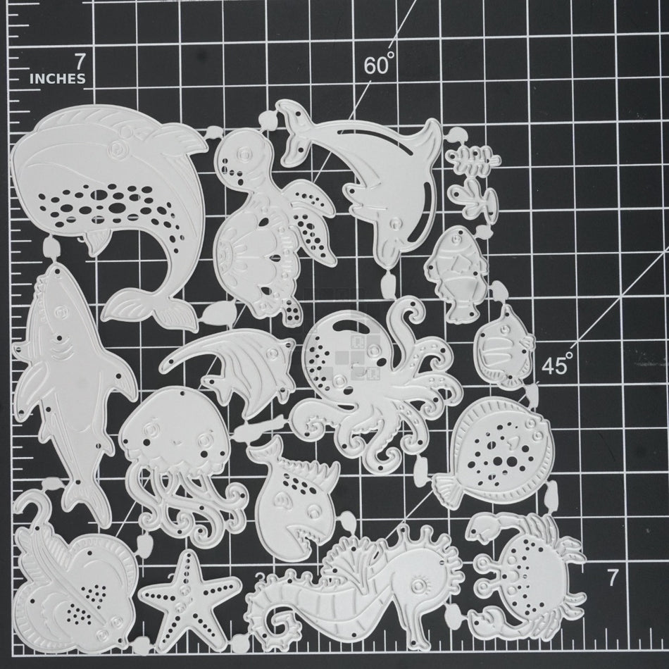 Sea Creatures Whale Dolphin Octopus Shark Seahorse Turtle Metal Cutting Die