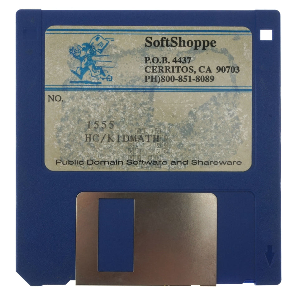 SoftShoppe 1555 HyperCard Stacks / Kidmath, 3.5" Floppy Disk, 68K Macintosh
