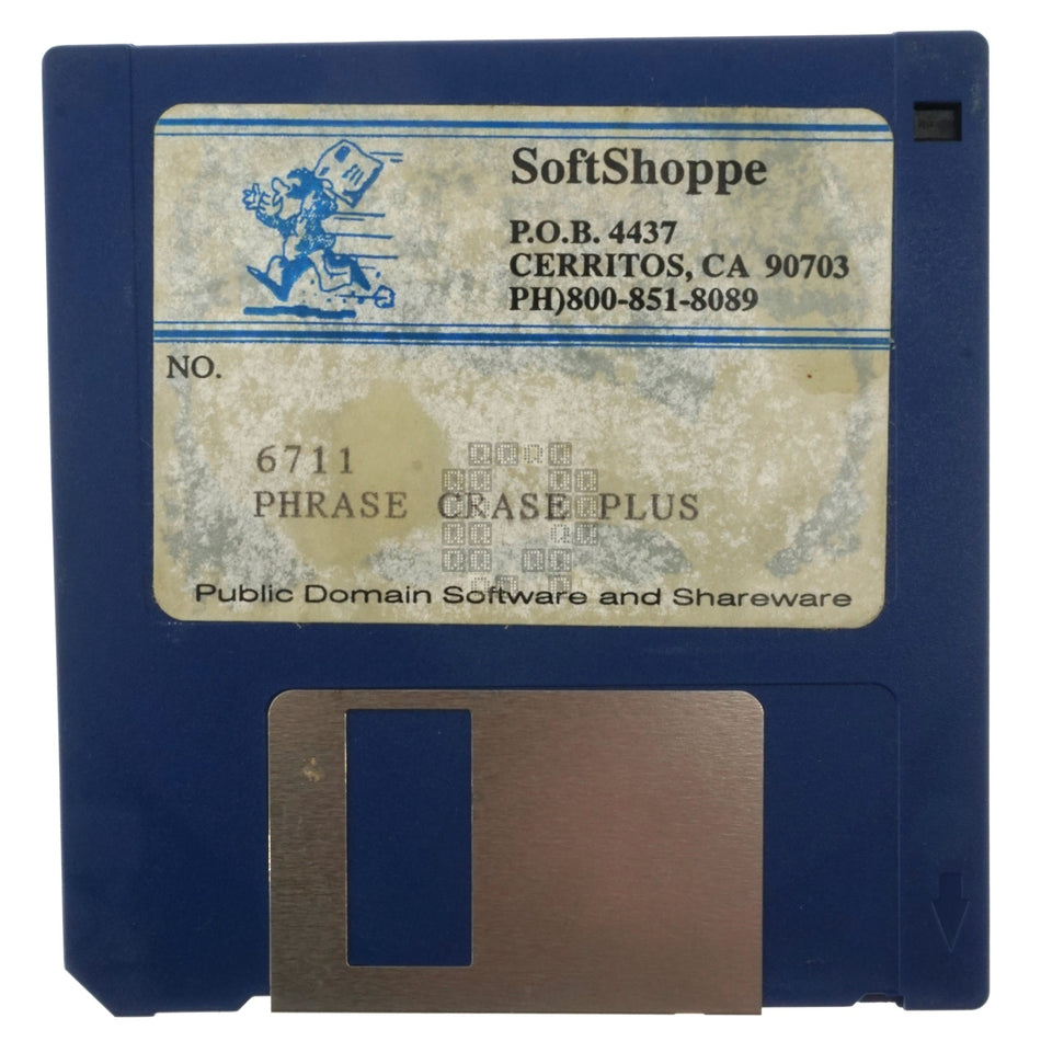 SoftShoppe 6711 Phrase Crase Plus, 3.5" Floppy Disk, 68K Macintosh Games