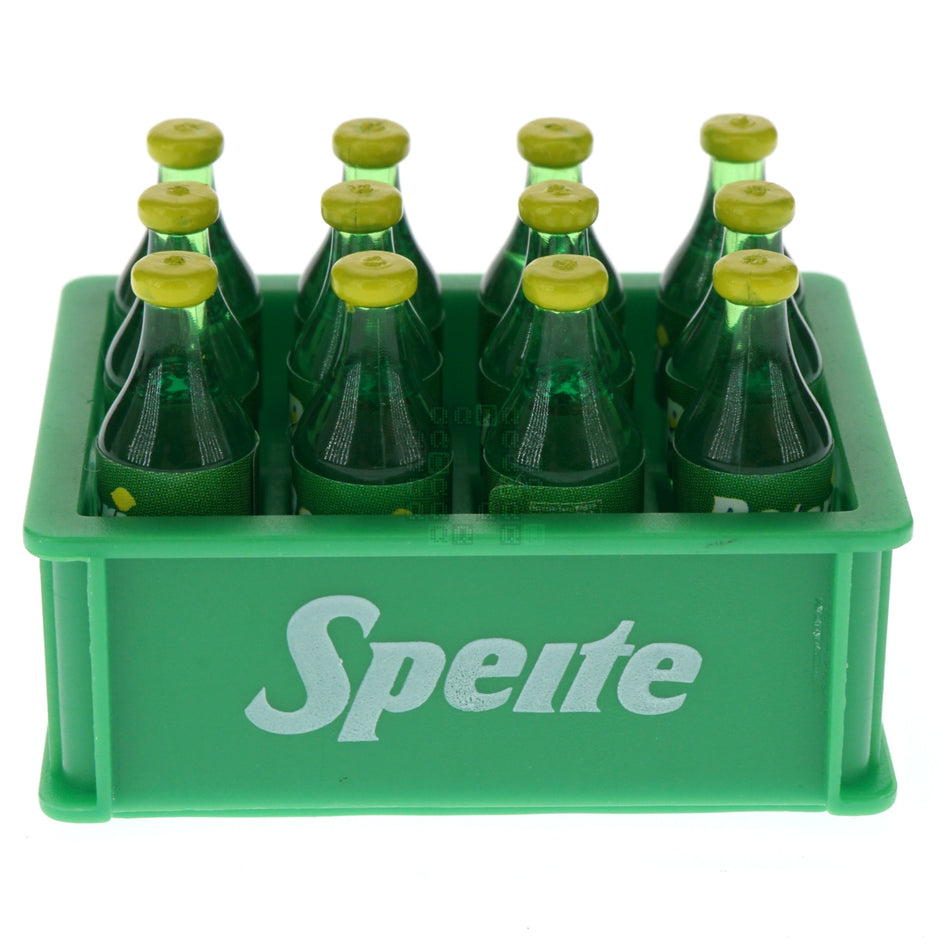 1:12 Scale, 12 Miniature Speite/Psteri 'Glass' Bottles in Plastic Carrying Case