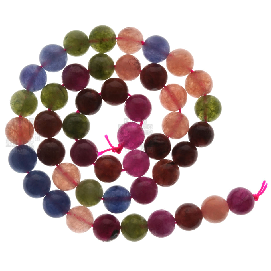 Tourmaline Jade 8mm Round Beads, 45 Pieces