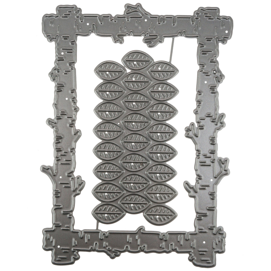 Tree Trunk Frame with Leaves Metal Cutting Die Set