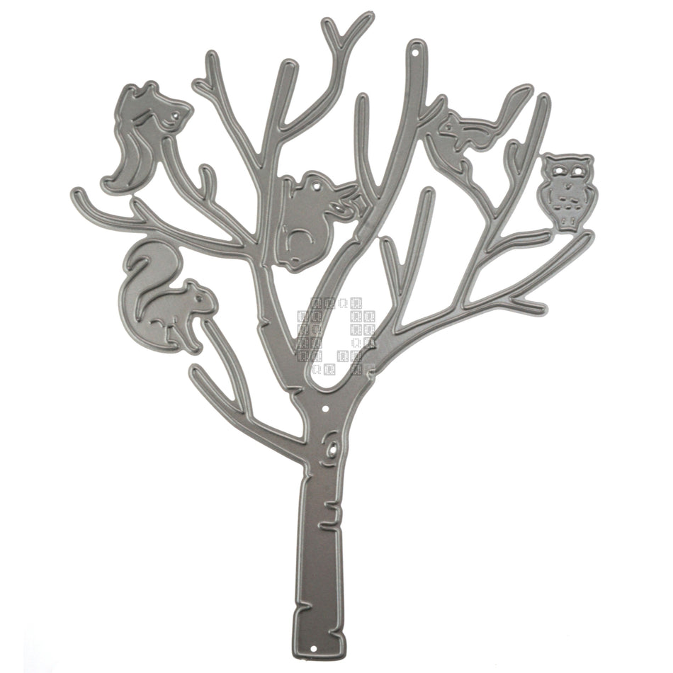 Bare Tree with 5 Animals Metal Cutting Die Set