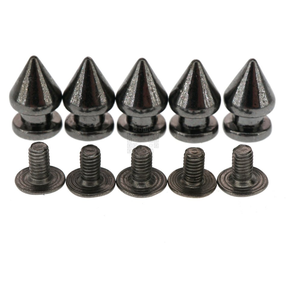 Gunmetal Tree Spike 7x12mm, Threaded Screw M3-0.5mm, 5 Pack