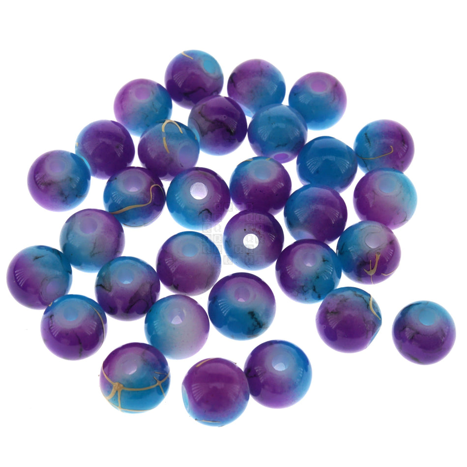 Universe 8mm Loose Glass Beads, 30 Pieces