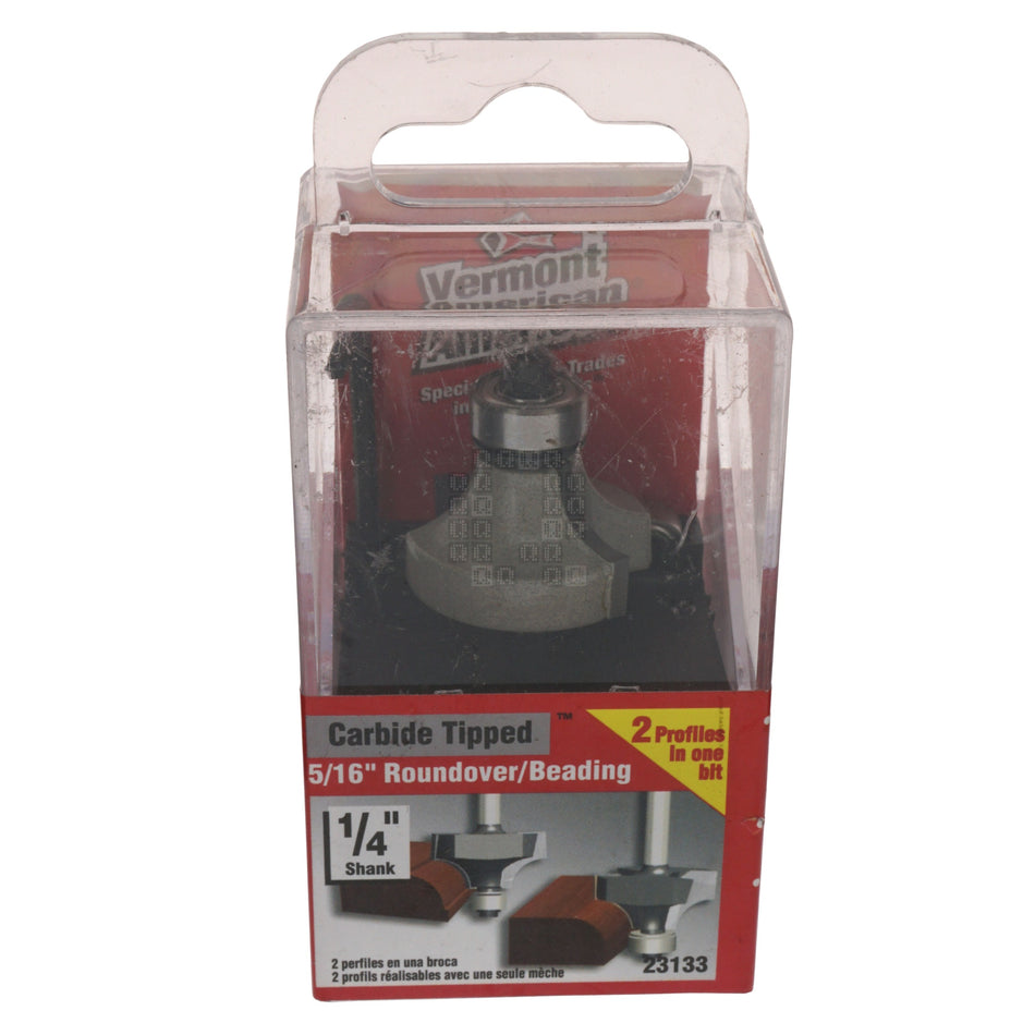 Vermont American 23133  Carbide Tipped 5/16" Roundover / Beading Router Bit, 1/4" Shank