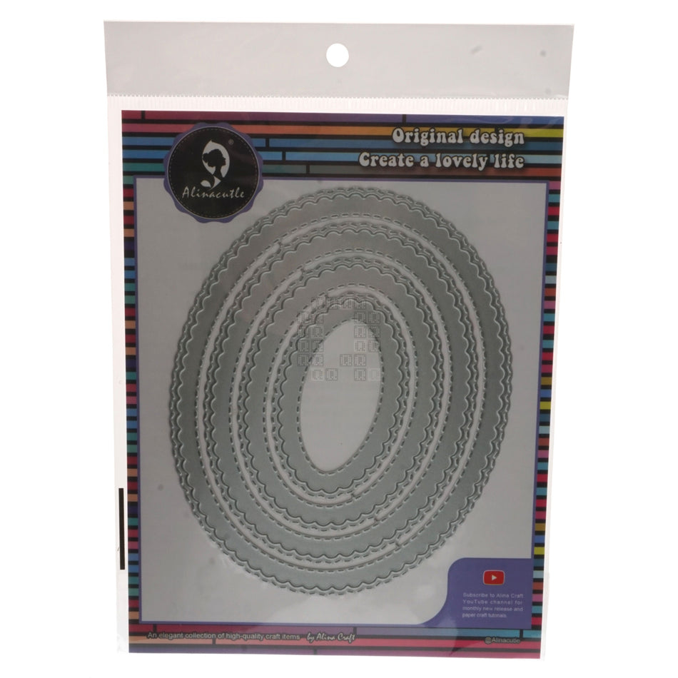Alina Craft Alinacutle 4-Piece Wavy Nesting Ovals Metal Cutting Die Set