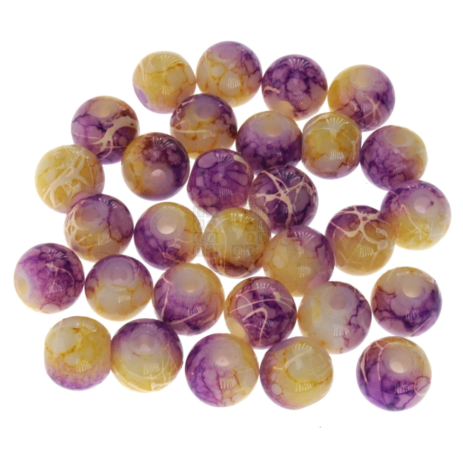 Yellow Amethyst 8mm Loose Glass Beads, 30 Pieces